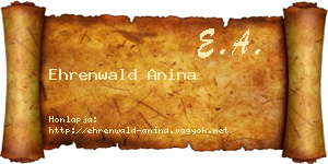 Ehrenwald Anina névjegykártya
